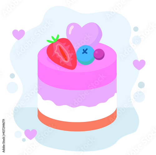 vector image of cake, cupcake, sweets. Idea for a greeting card or banner for a cafe or bakery