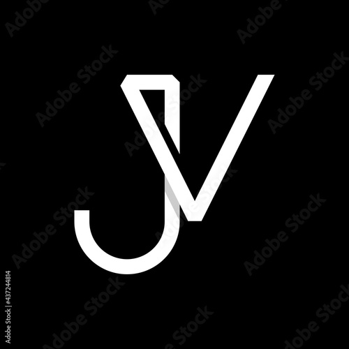 Letter JV Minimalist Business Logo Design photo