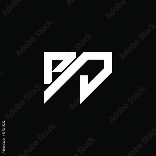 bj abstract letter logo design