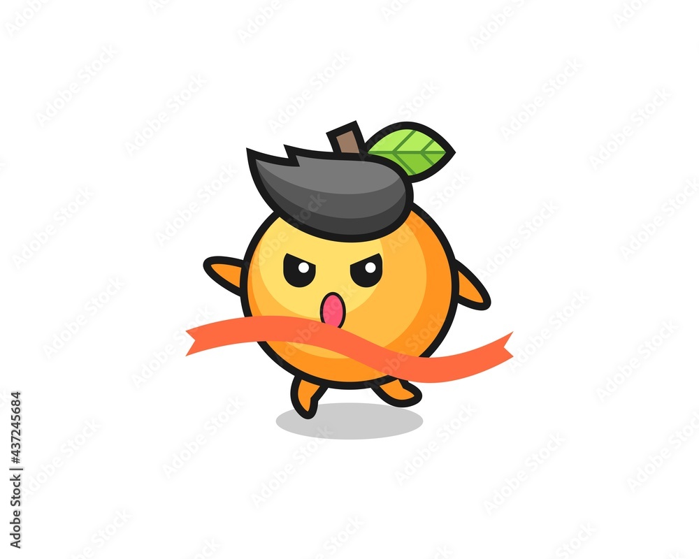 cute orange fruit illustration is reaching the finish cute orange fruit illustration is reaching the finish