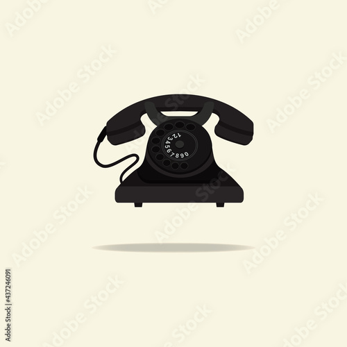 Retro telephone graphic design vector illustration