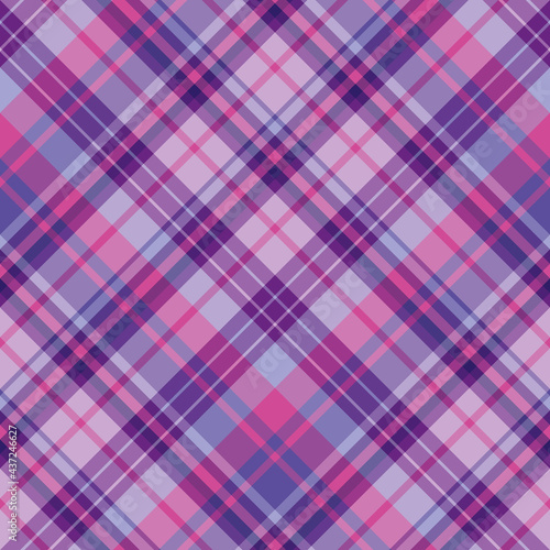 Seamless pattern in violet, purple and bright pink colors for plaid, fabric, textile, clothes, tablecloth and other things. Vector image. 2