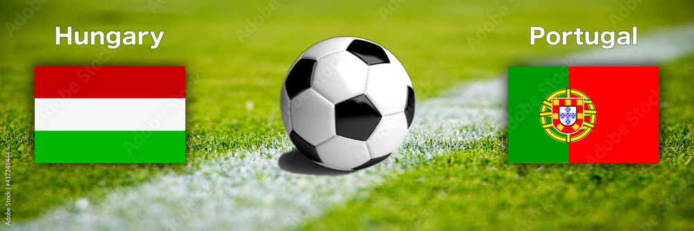 Fototapeta premium Football international match baner hungary vs. portugal