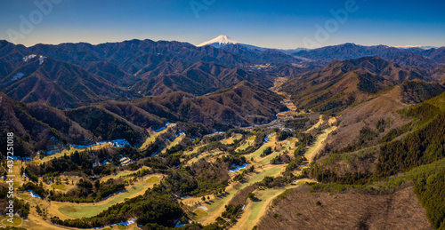 Golf course next to Fuji mountain