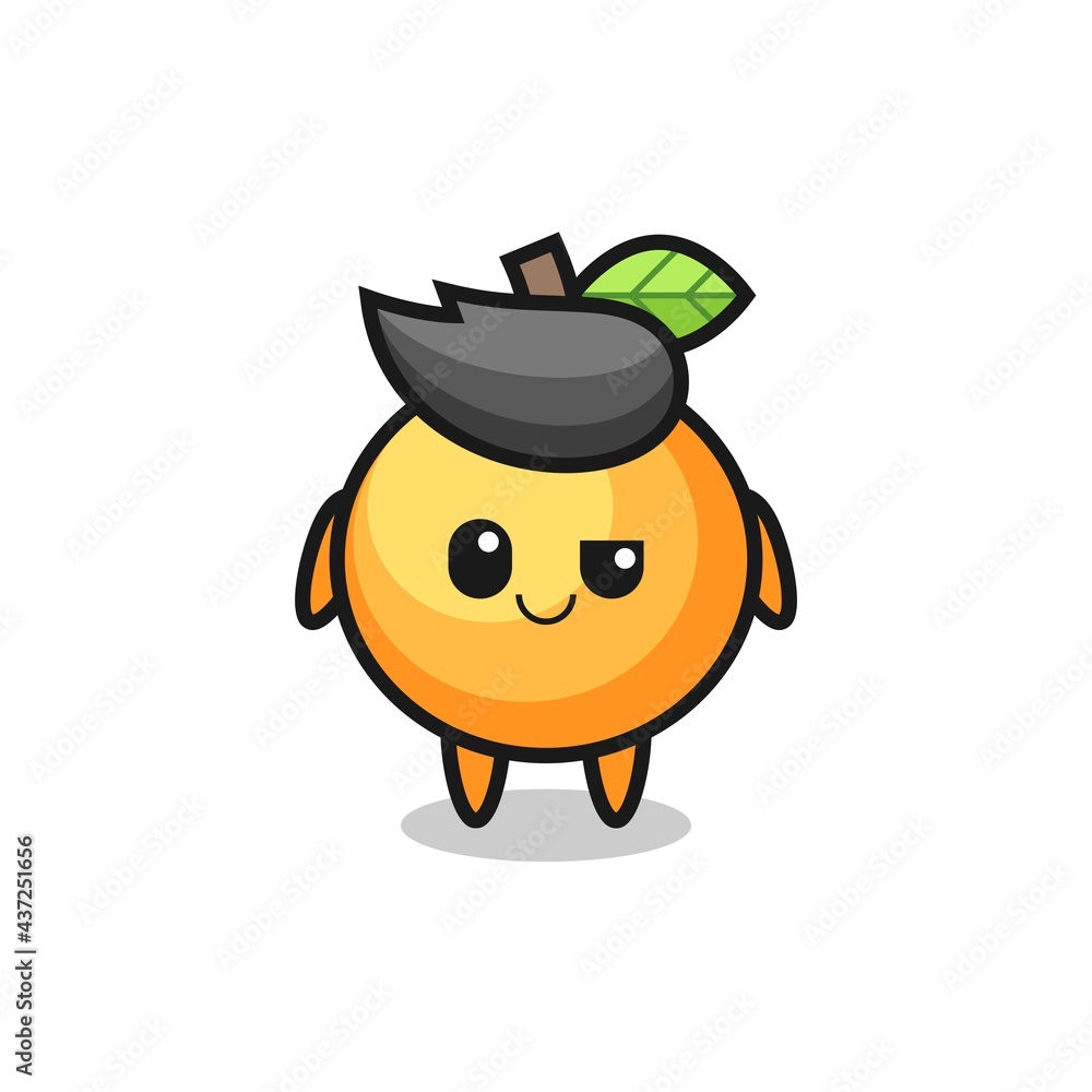orange fruit cartoon with an arrogant expression orange fruit cartoon with an arrogant expression
