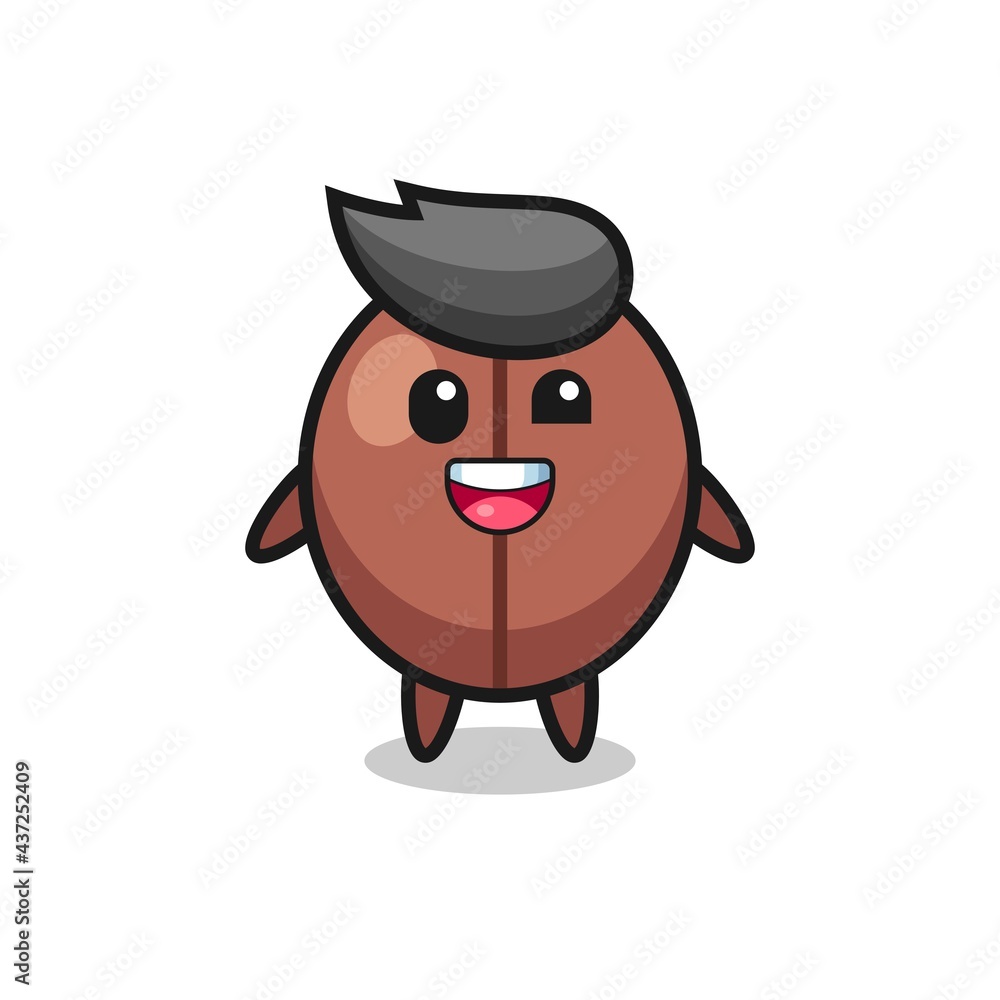 illustration of an coffee bean character with awkward poses