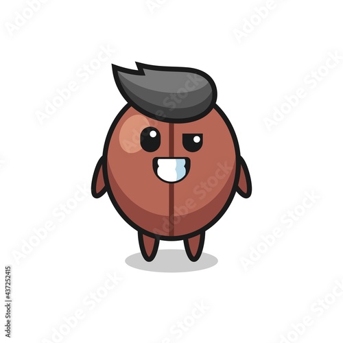 cute coffee bean mascot with an optimistic face