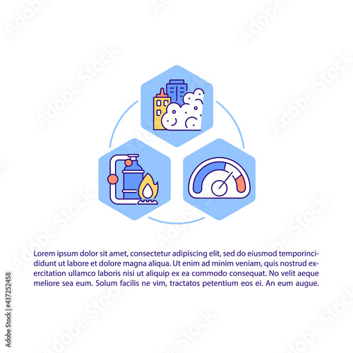 Burning fossil fuels concept line icons with text. PPT page vector template with copy space. Brochure, magazine, newsletter design element. Urbanization impact linear illustrations on white