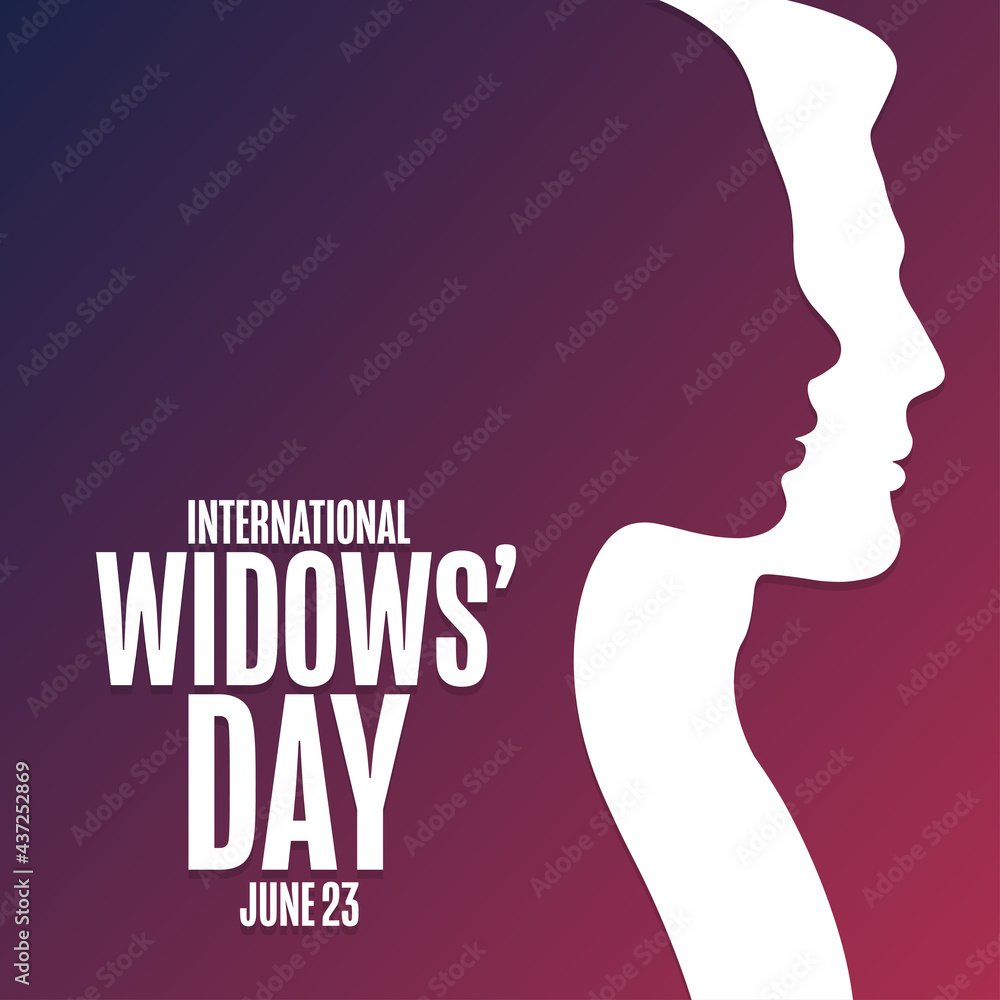 International Widows Day. June 23. Holiday concept. Template for background, banner, card, poster with text inscription. Vector EPS10 illustration.