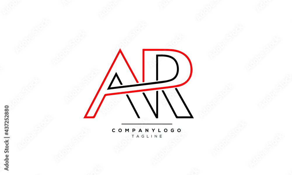 Plakat Alfabet AR, RA początkowa litera Monogram ikona Logo ilustracja wektorowa