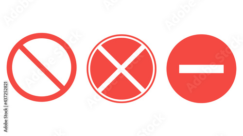 Prohibited passage, stop sign icon, no entry sign on white background, vector illustration