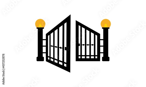 open gate vector logo
