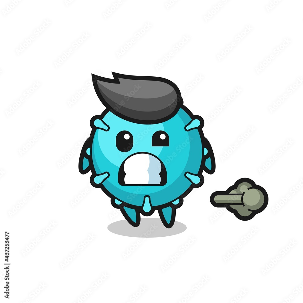 the illustration of the virus cartoon doing fart the illustration of the virus cartoon doing fart