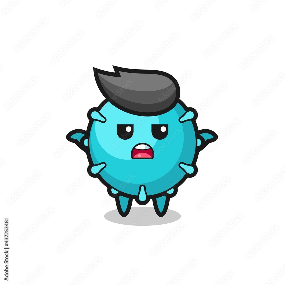 virus mascot character saying I do not know virus mascot character saying I do not know