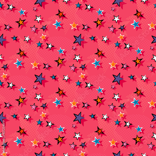 Star pattern, vector background, retro, pop art style