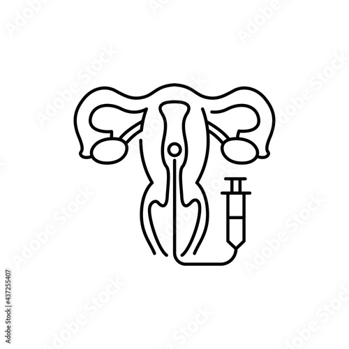 Embryo transfer olor line icon. Pregnancy. Pictogram for web page, mobile app, promo.