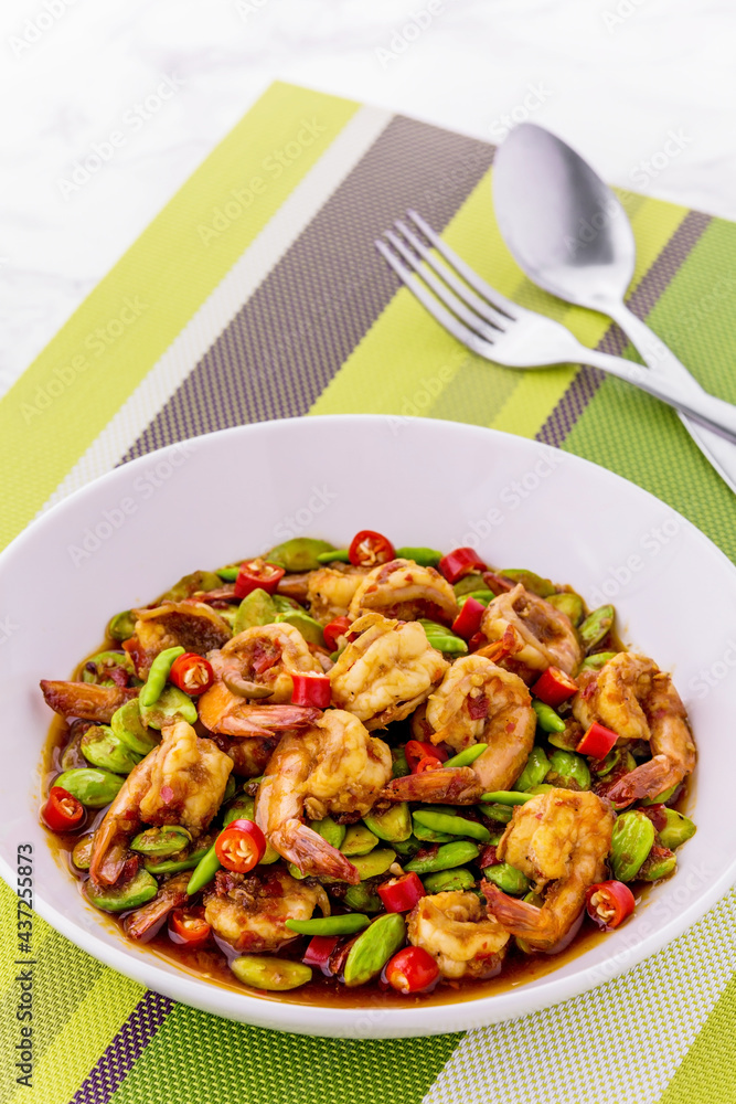 Stir-fried Stink Bean and Prawn Stir-fried Stink Bean and Prawn