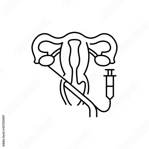 Transvaginal oocyte retrieval olor line icon. Pregnancy. Pictogram for web page, mobile app, promo.
