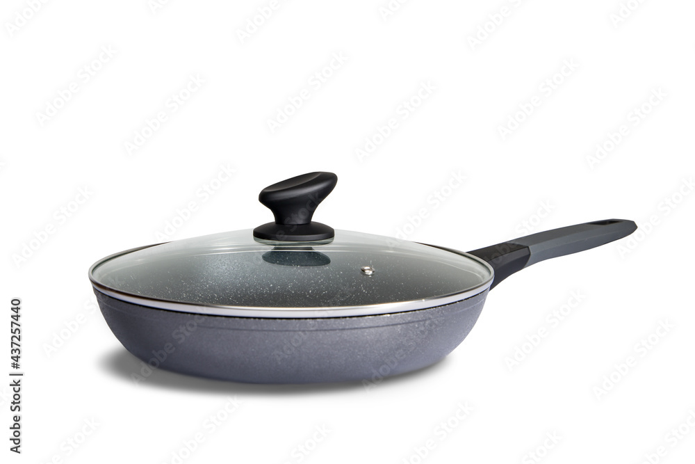 cast iron skillet with lid isolated cast iron skillet with lid isolated