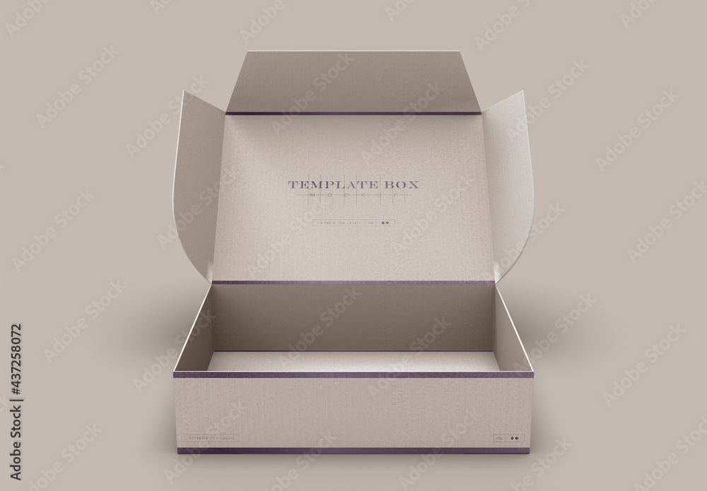 Folding Cardboard Box Mockup Stock Template Adobe Stock