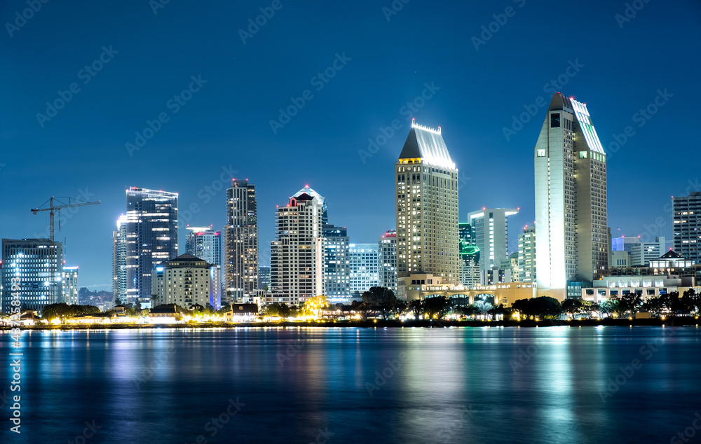 San Diego, California - USA , San Diego Skyline at Night , San Diego, California, USA San Diego, California - USA , San Diego Skyline at Night , San Diego, California, USA