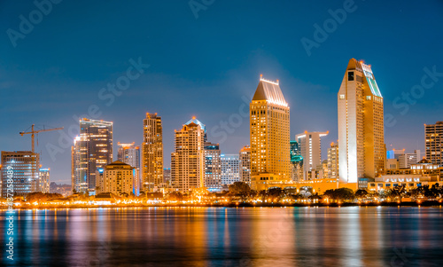San Diego, California - USA , San Diego Skyline at Night , San Diego, California, USA © CK