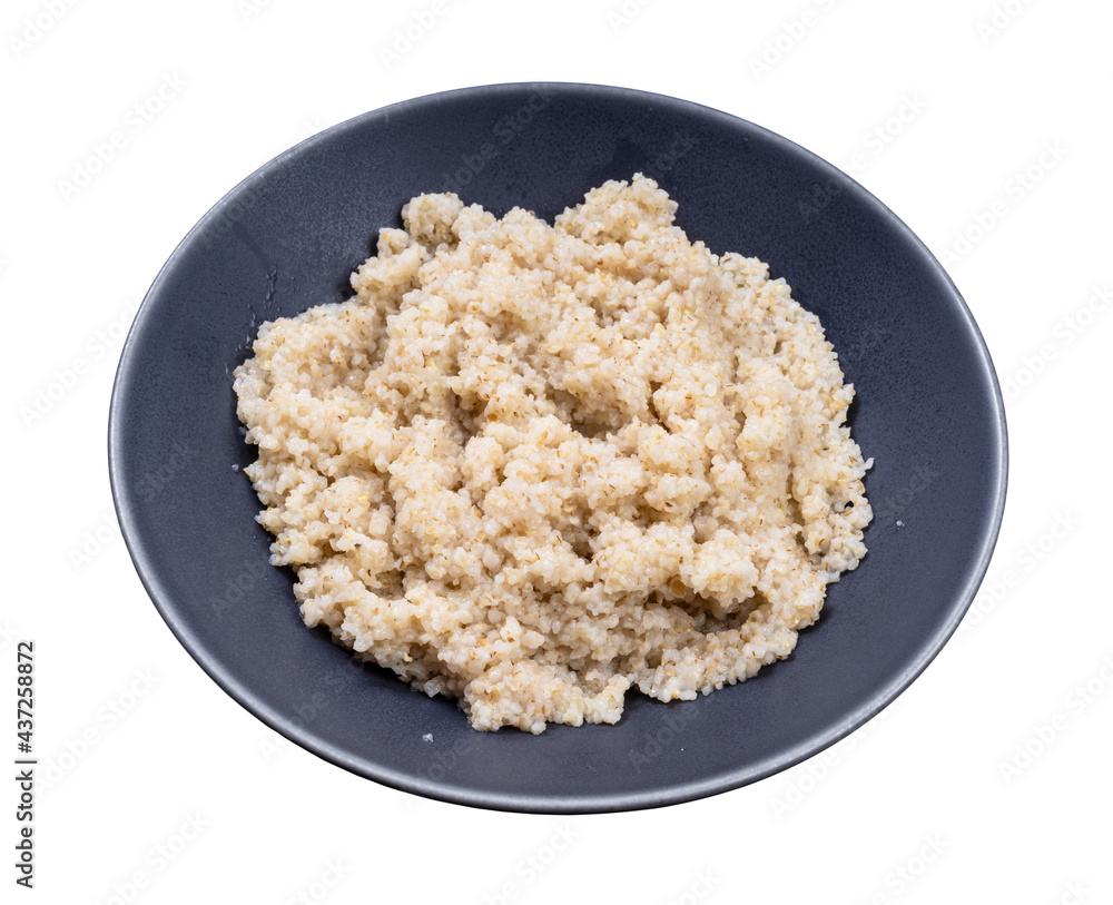 porridge from crushed pot barley groats isolated porridge from crushed pot barley groats isolated