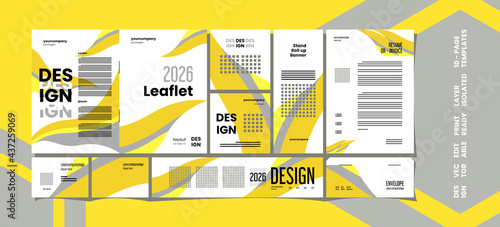 Set of modern creative expo layout templates with trends color, 10 pages editable, Vector design.