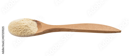 apple pectin powder in wooden spoon isolated