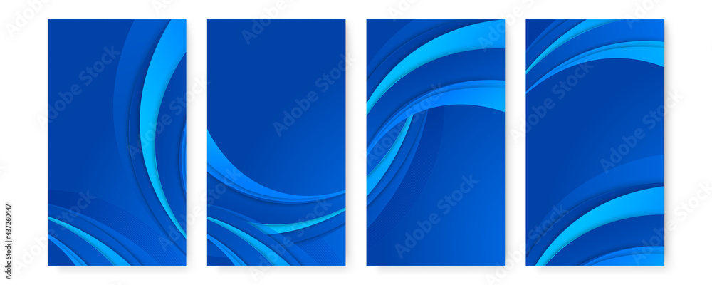 Collection of blue wave digital contemporary covers, templates, posters, placards, brochures, banners, flyers. Abstract striped futuristic backgrounds with gradient. Blue geometric technology design Collection of blue wave digital contemporary covers, templates, posters, placards, brochures, banners, flyers. Abstract striped futuristic backgrounds with gradient. Blue geometric technology design