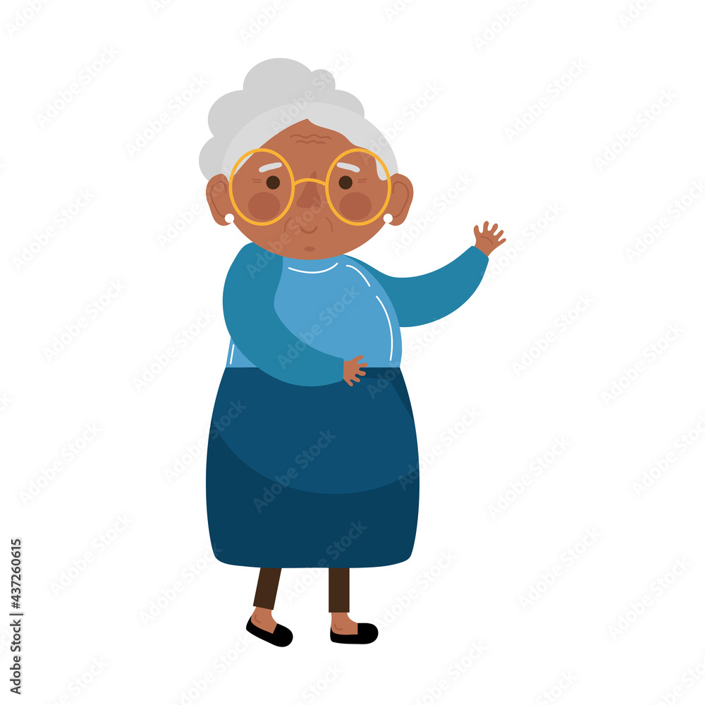 Fototapeta premium afro grandmother character