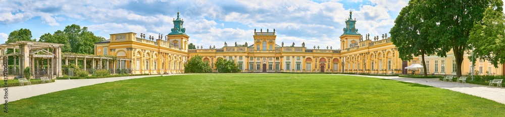 Palace in Wilanow, the baroque residence of King of Poland Jan III Sobieski. View of the corps de logis from the cour d'honneur
