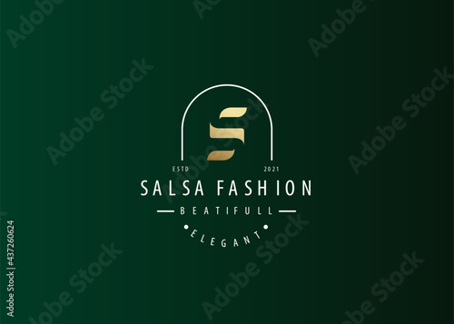 Letter s luxury logo design template vintage style. Vector Illustrations