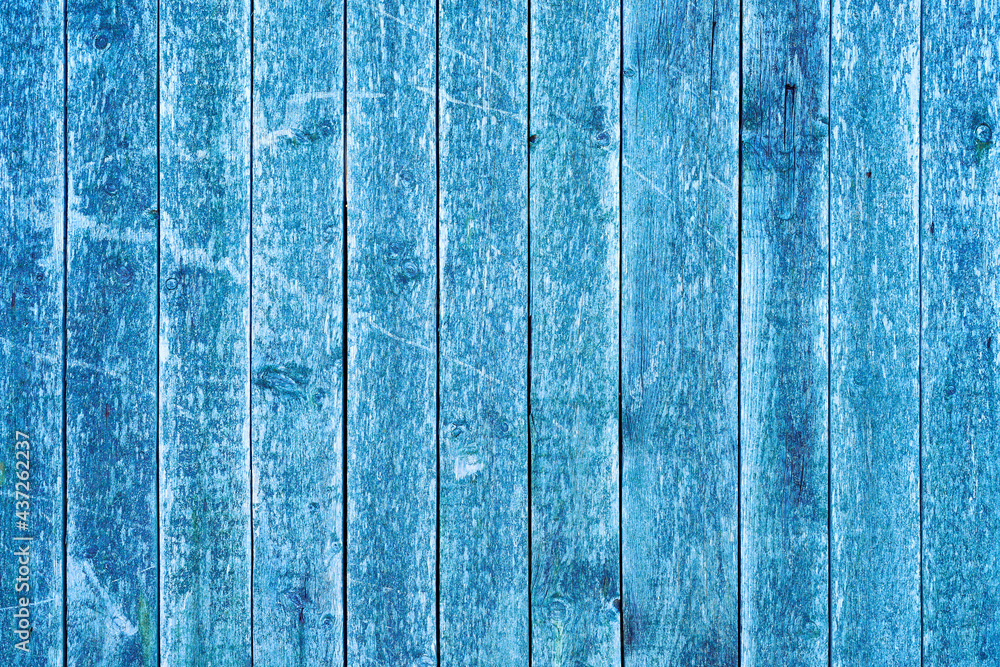 Naklejka premium background made of old planks painted blue