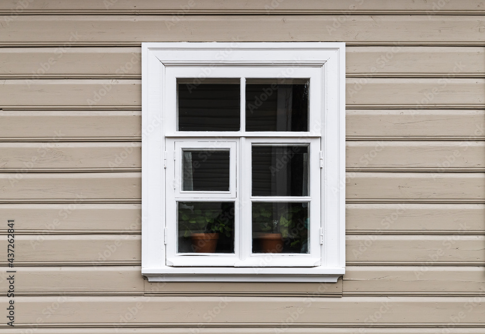 Window with white wooden frame