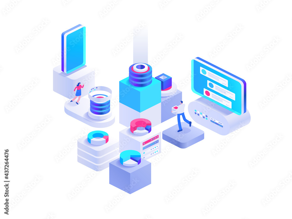 Cryptocurrency exchange isometric concept Cryptocurrency exchange isometric concept