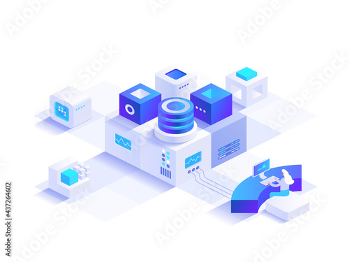 Business and startup isometric concept