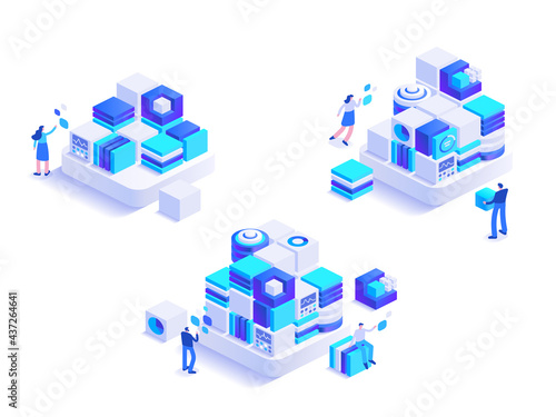 Development from beginnings abstract isometric concept