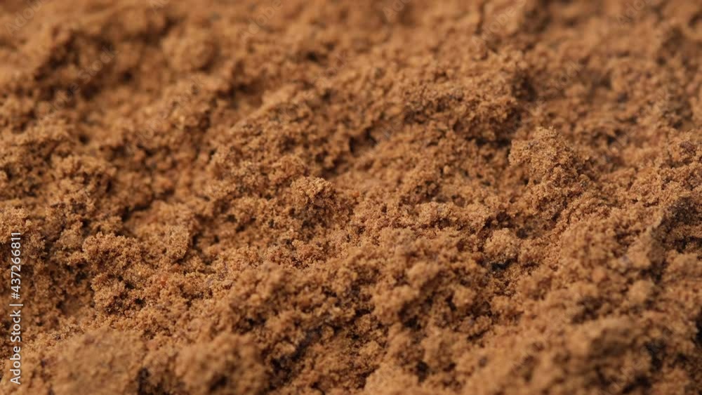 ground nutmeg close up, rotation. 4K UHD video ground nutmeg close up, rotation. 4K UHD video