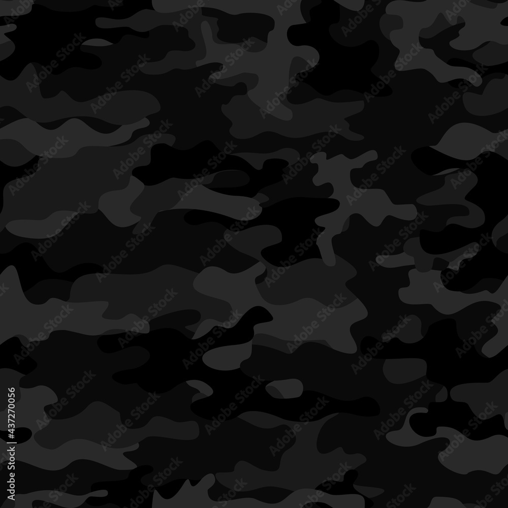 Camouflage black vector pattern of uniforms, clothes. Seamless street night pattern. Camouflage black vector pattern of uniforms, clothes. Seamless street night pattern.