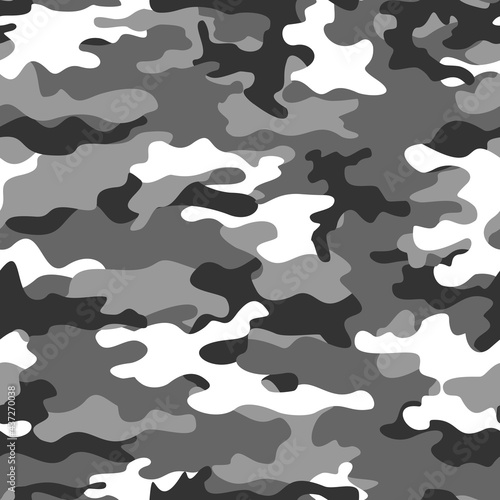 vector camo pattern, gray seamless background, army print. trendy hunting pattern.