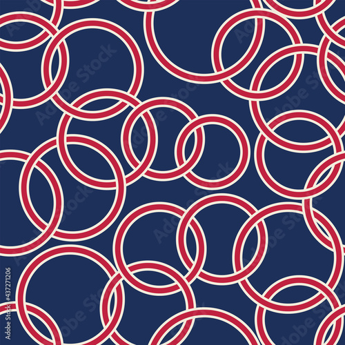 Interlaced circles seamless pattern