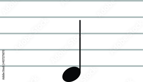 Black music RE or D note on ledger lines