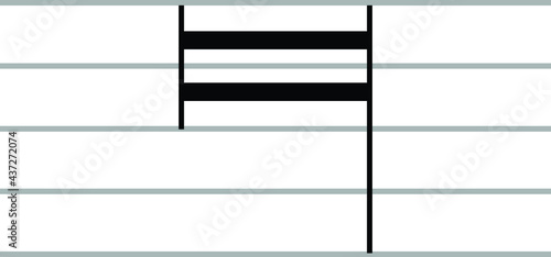 Black music octuple whole note on ledger lines