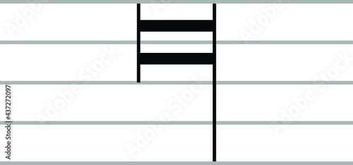 Black music quadruple whole note on ledger lines