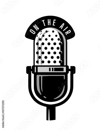 Old retro microphone symbol vintage