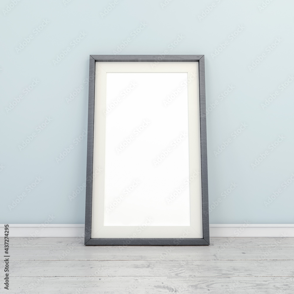 3d rendering of a with blank mock-up poster 3d rendering of a with blank mock-up poster
