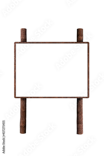 Rustic signboard with white blank board for copy space. Add text, photo, information