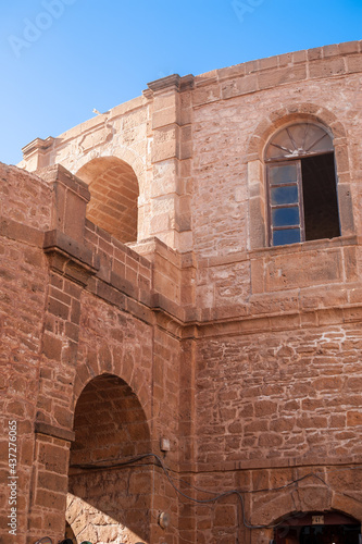 Medina Essaouira, roofs and windows in the center of the old port of Moroccan city photo