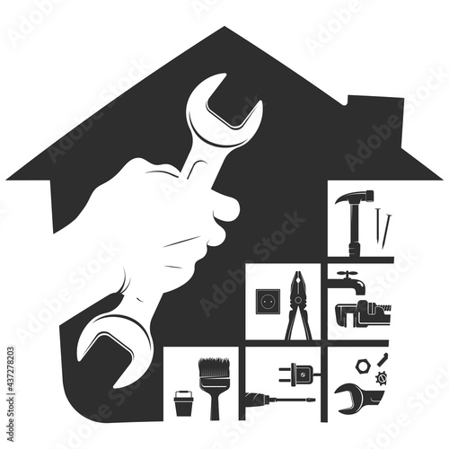 Handyman repair and service sign